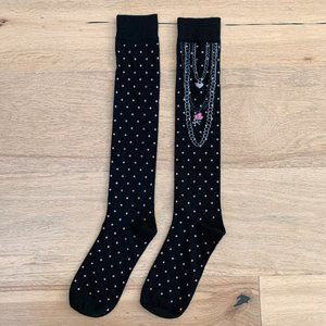 NWOT Black & Pink Knee High Socks